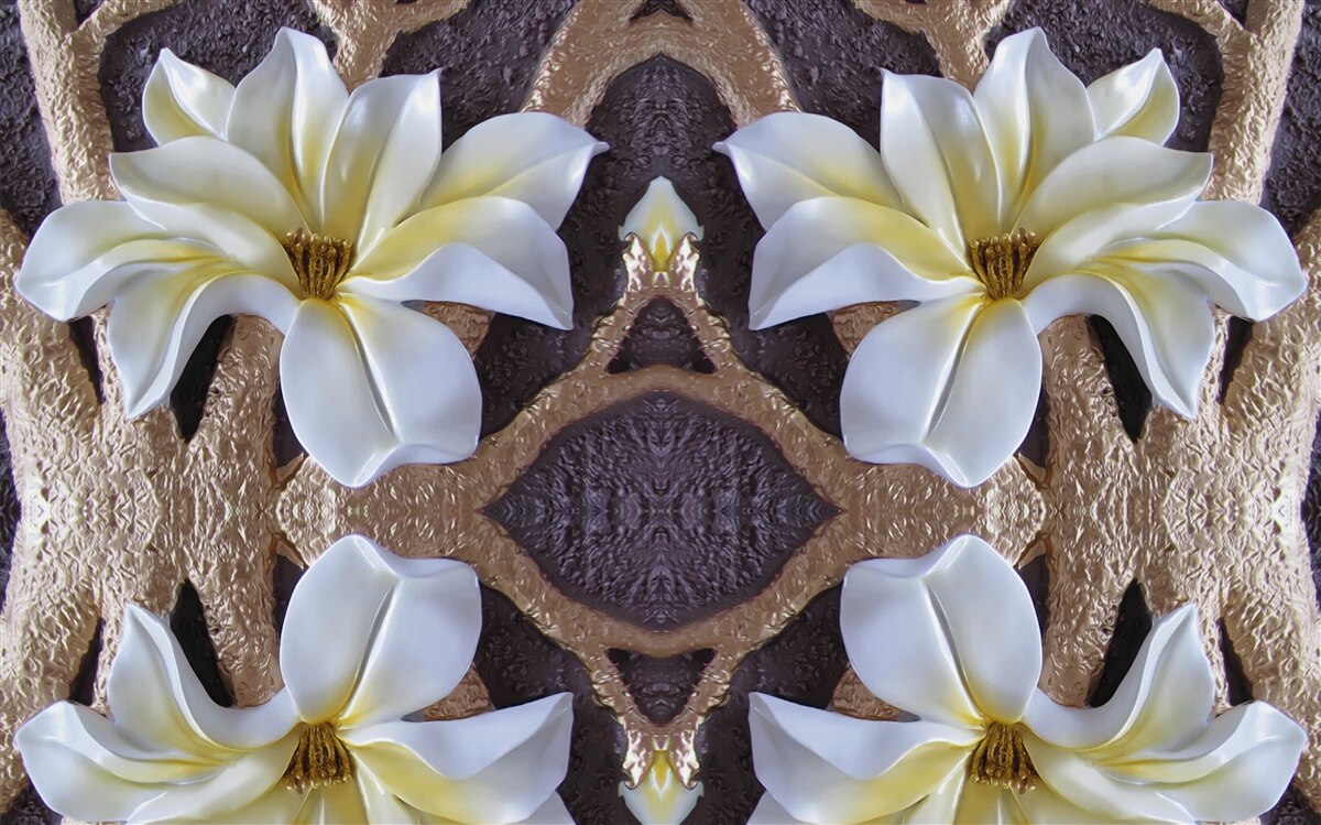 Fototapet flori albe mari