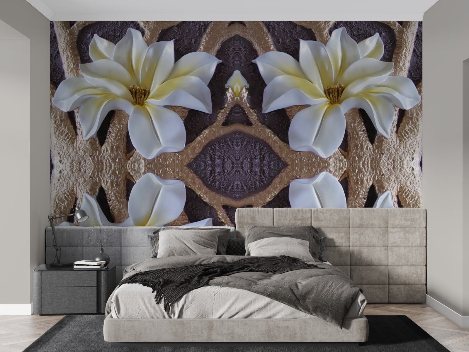 Fototapet flori albe mari