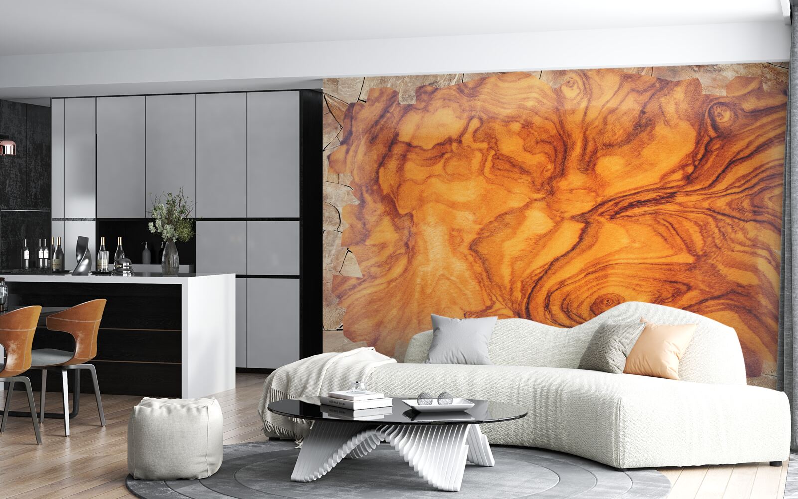 Fototapet lemn brun-roșcat