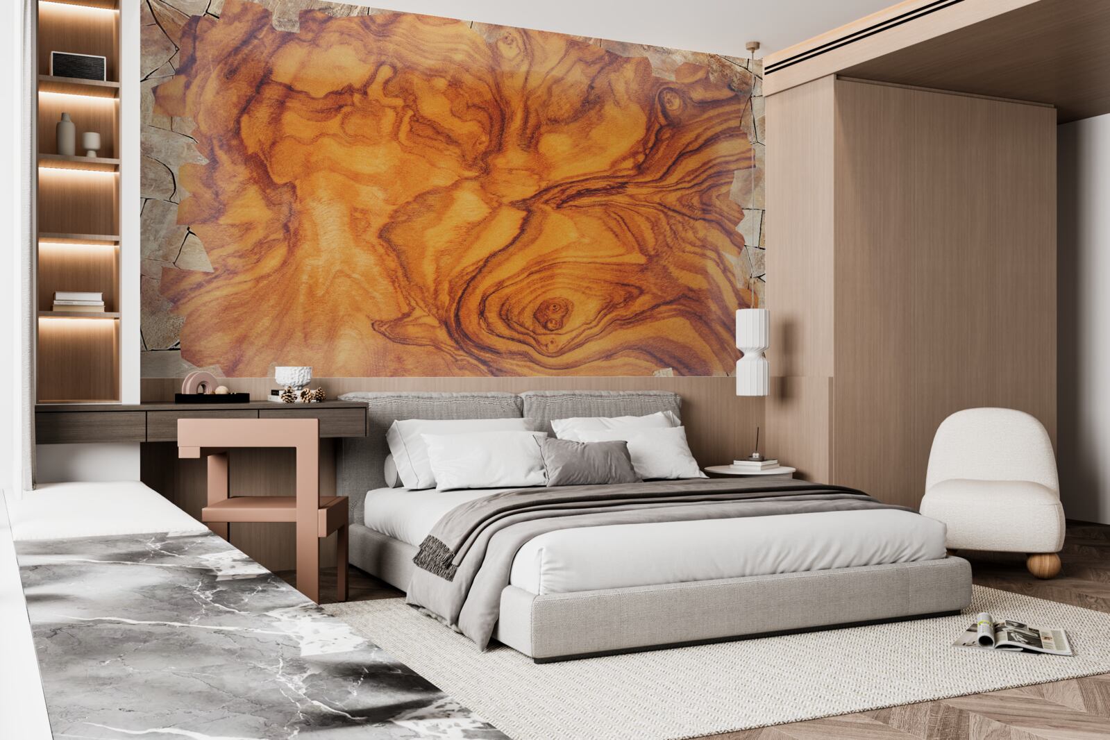 Fototapet lemn brun-roșcat