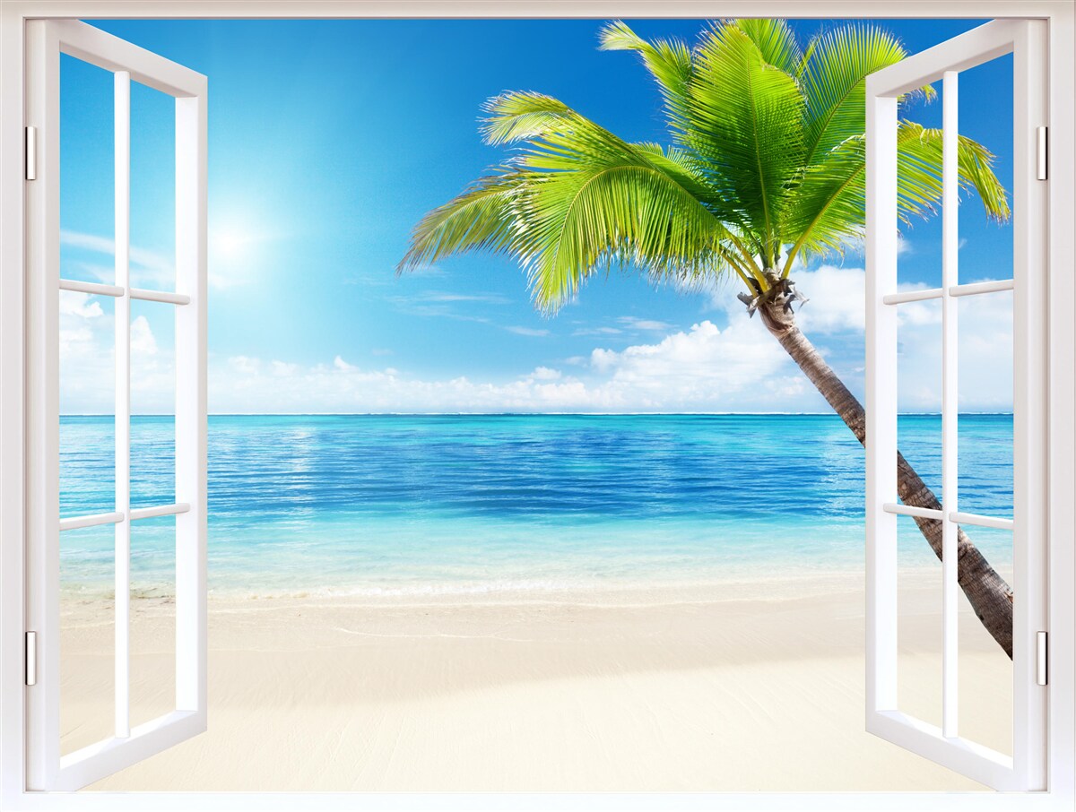 Fototapet În afara ferestrei, un deliciu tropical exotic