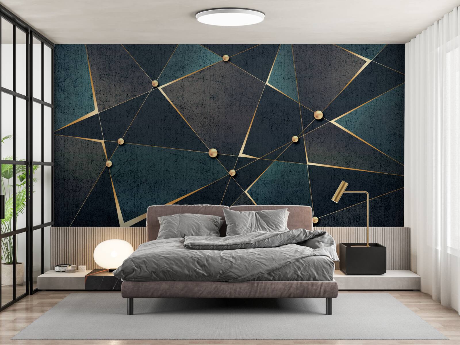 Fototapet sclipiri de lumină în noaptea întunecată