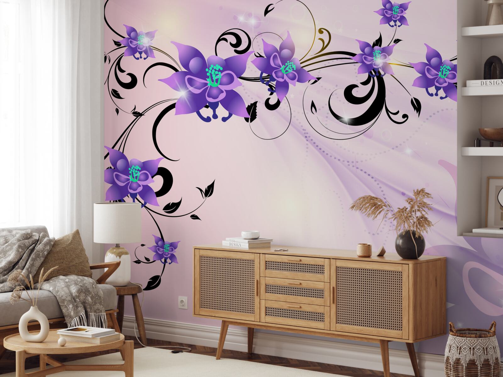 Fototapet strălucirea florilor violete