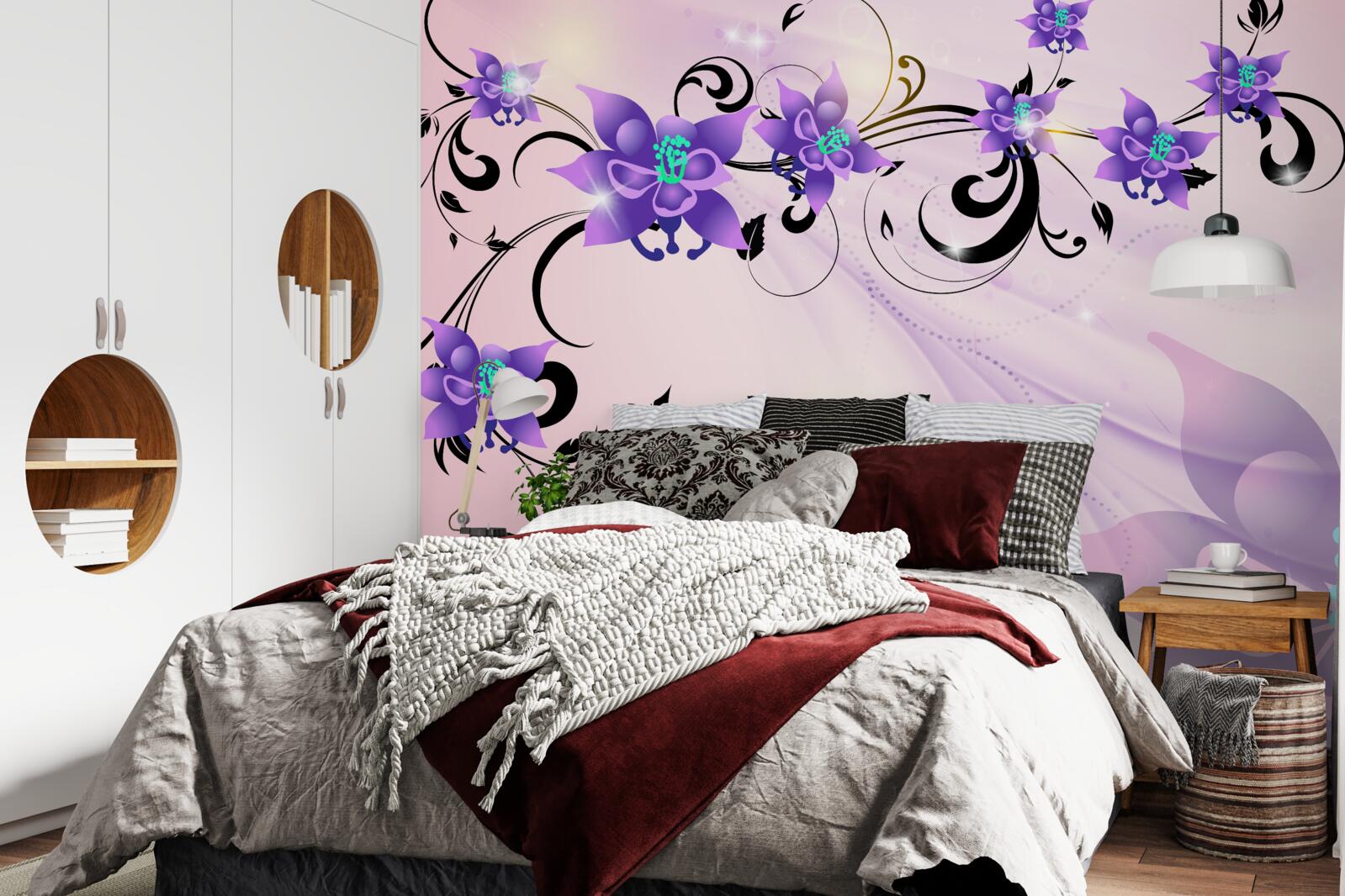 Fototapet strălucirea florilor violete