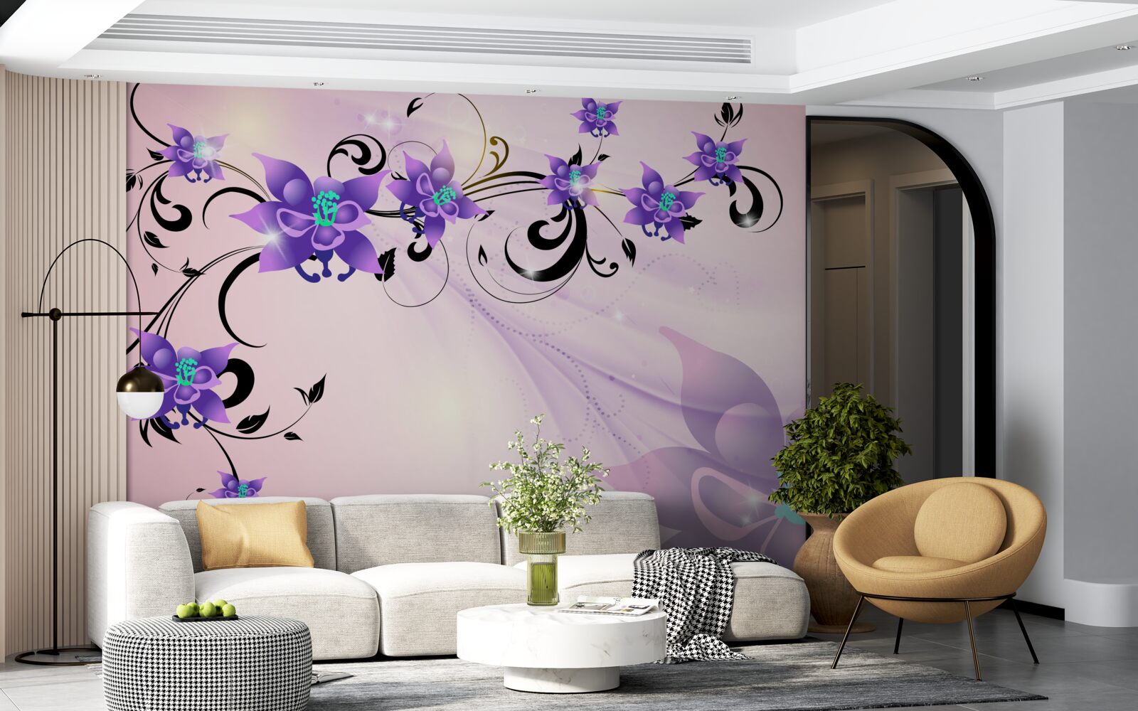 Fototapet strălucirea florilor violete