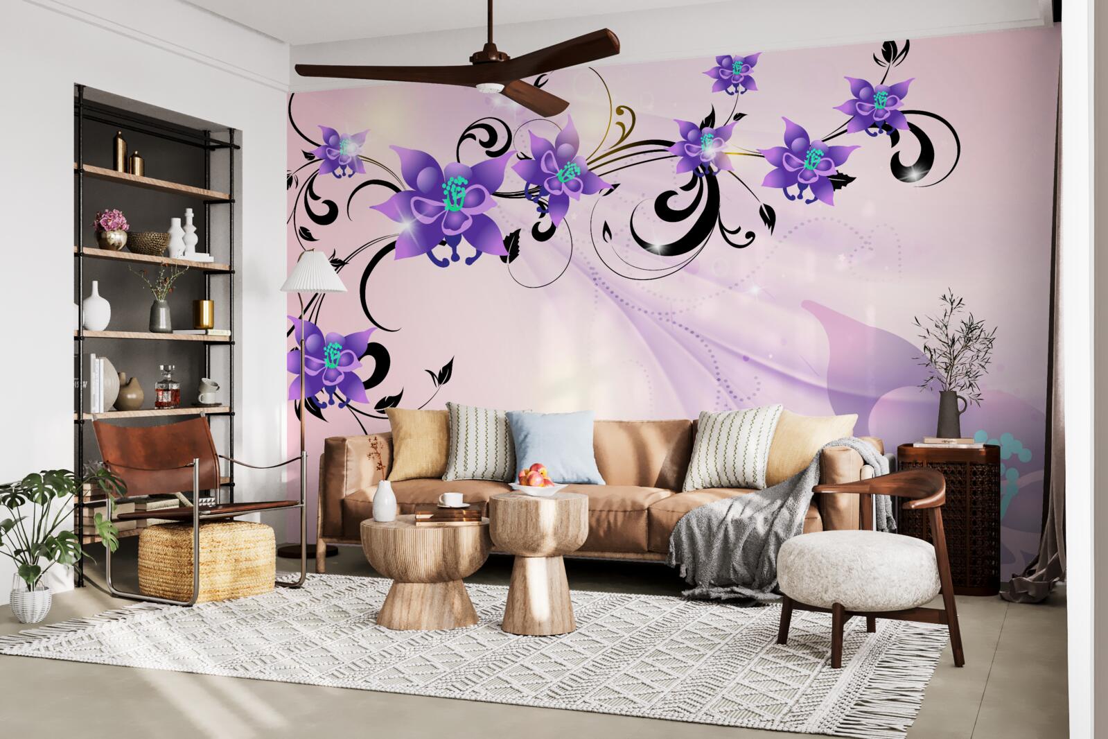 Fototapet strălucirea florilor violete