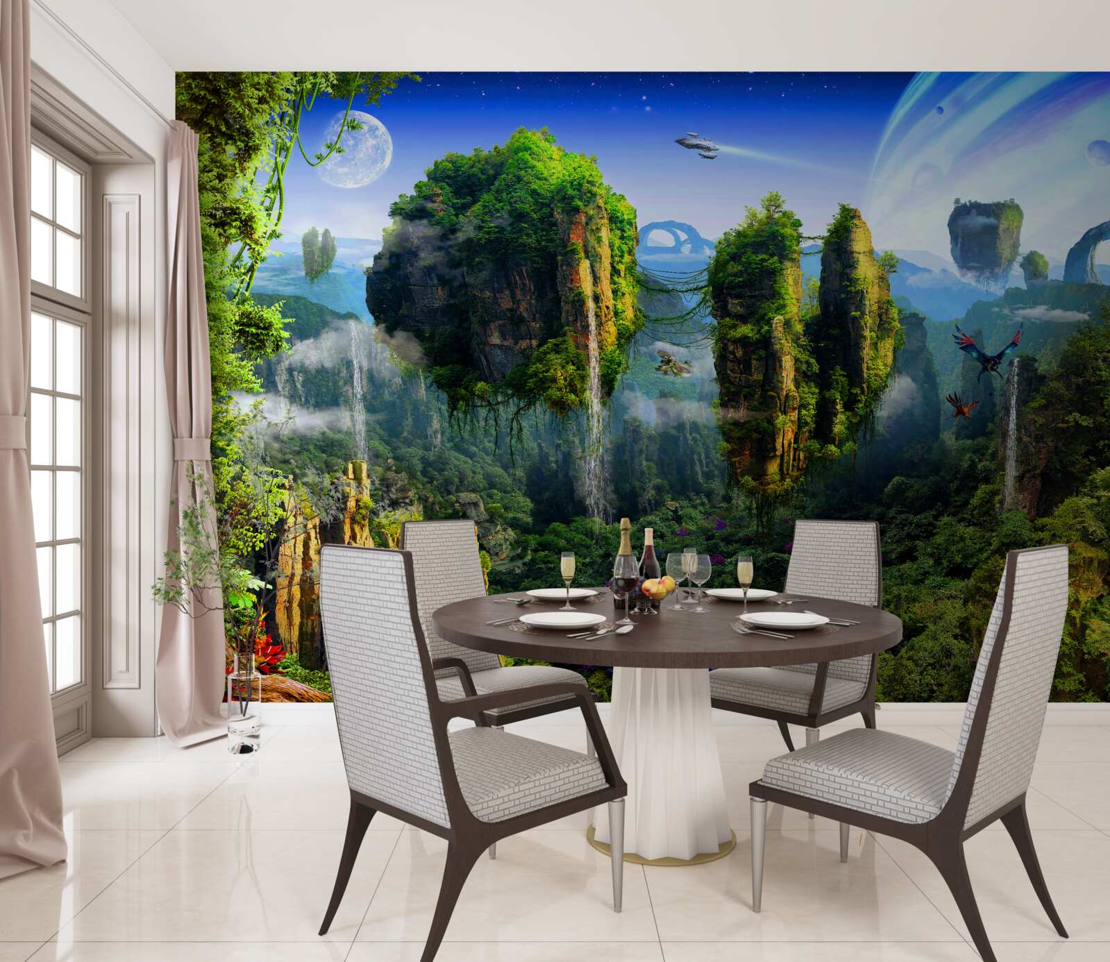 Fototapet oraș verde în stil fantasy