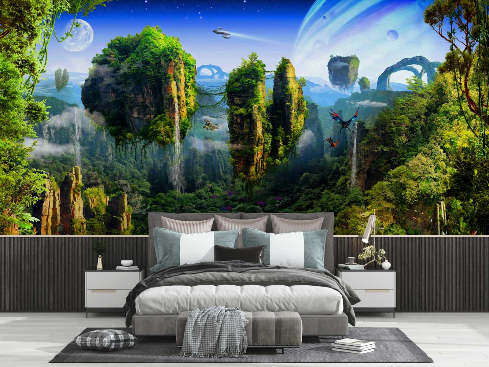 Fototapet oraș verde în stil fantasy