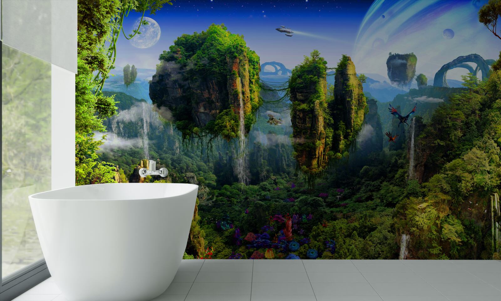 Fototapet oraș verde în stil fantasy