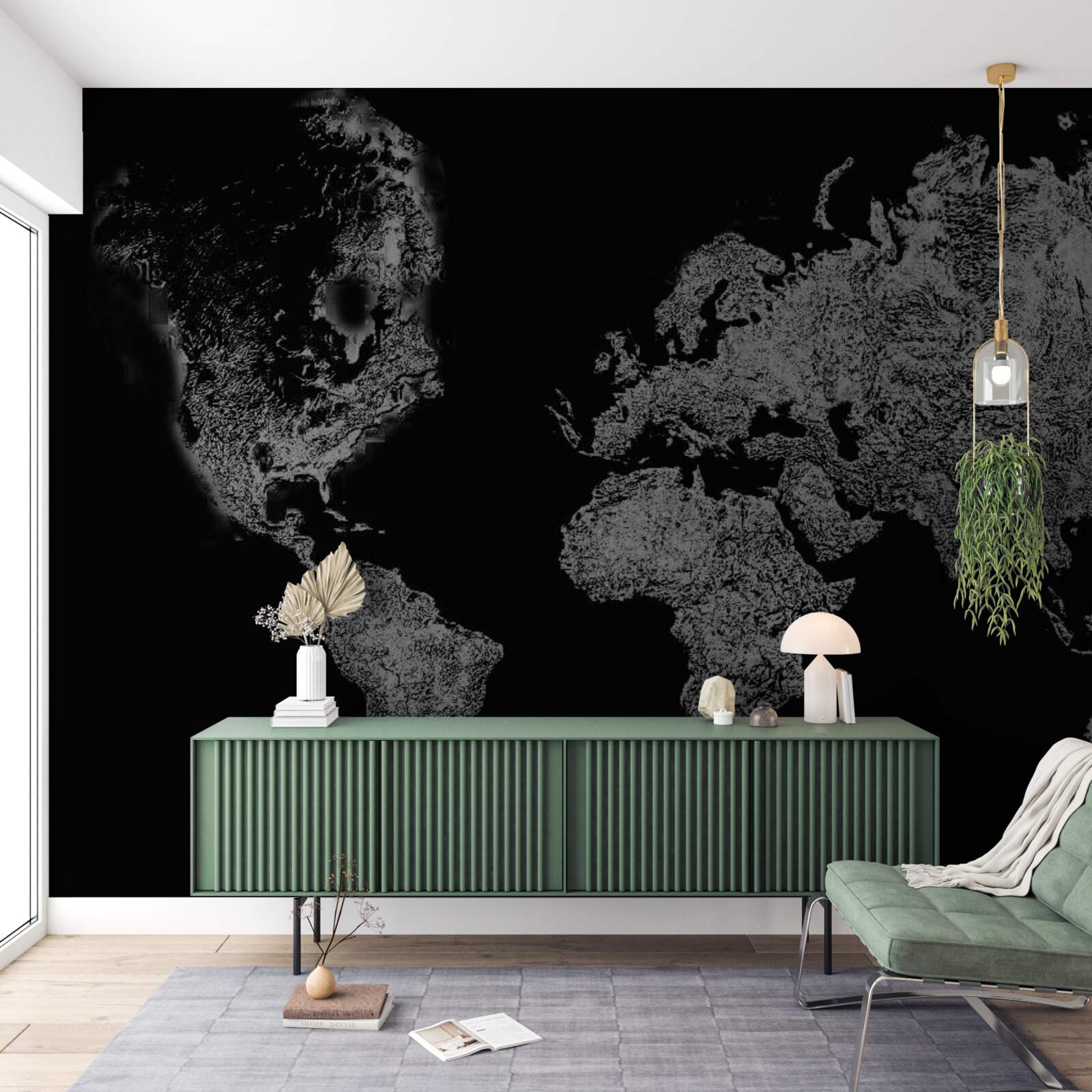 Fototapet harta lumii cu proiecție în relief