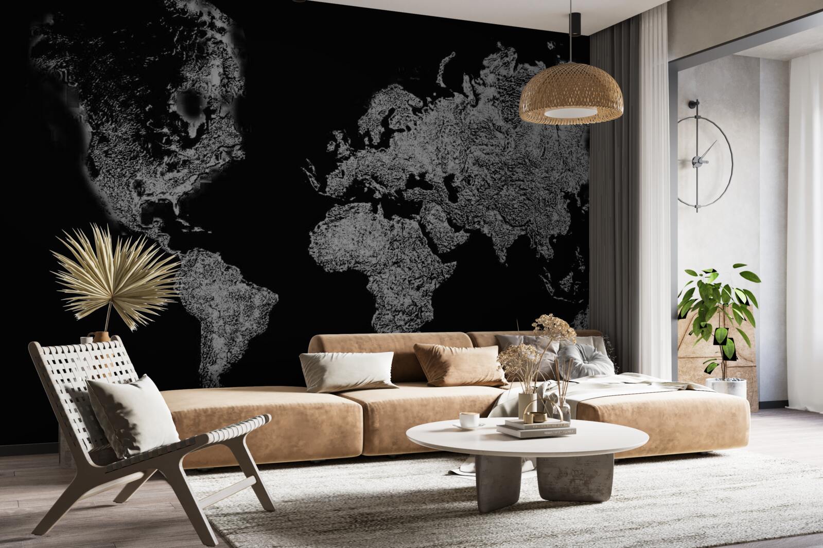 Fototapet harta lumii cu proiecție în relief