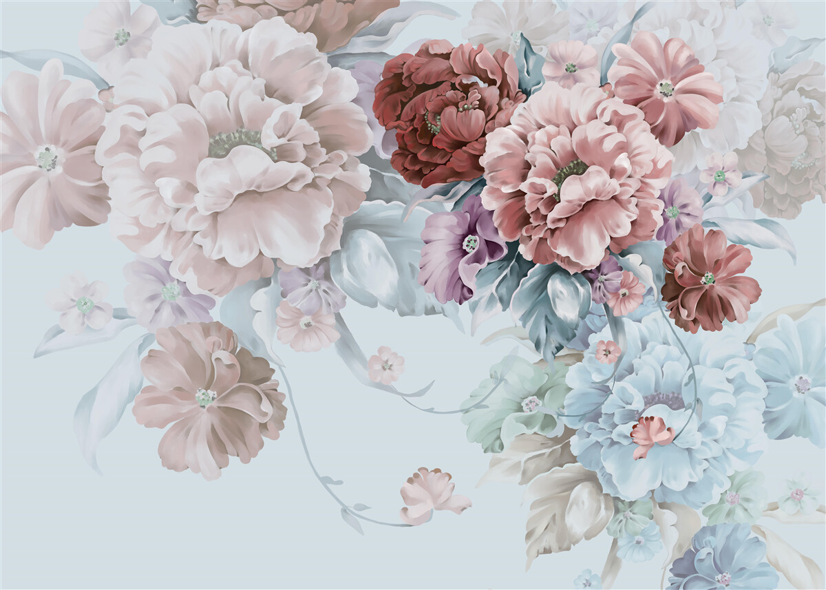 Fototapet grădină de bujori