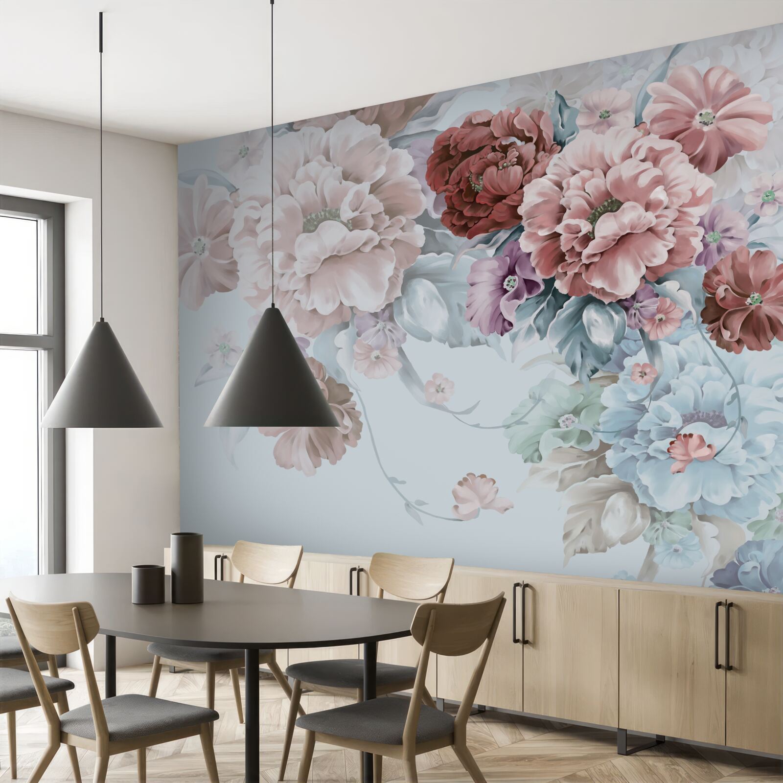 Fototapet grădină de bujori