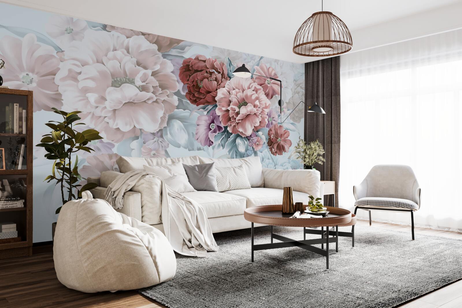 Fototapet grădină de bujori