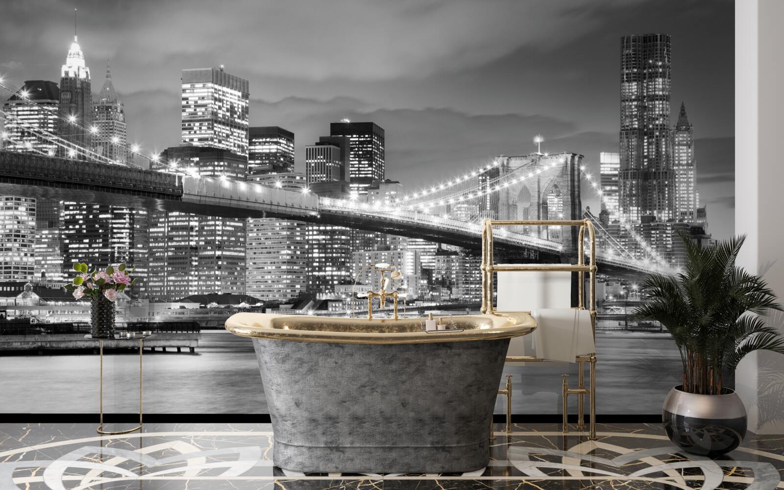 Fototapet new york în alb și negru