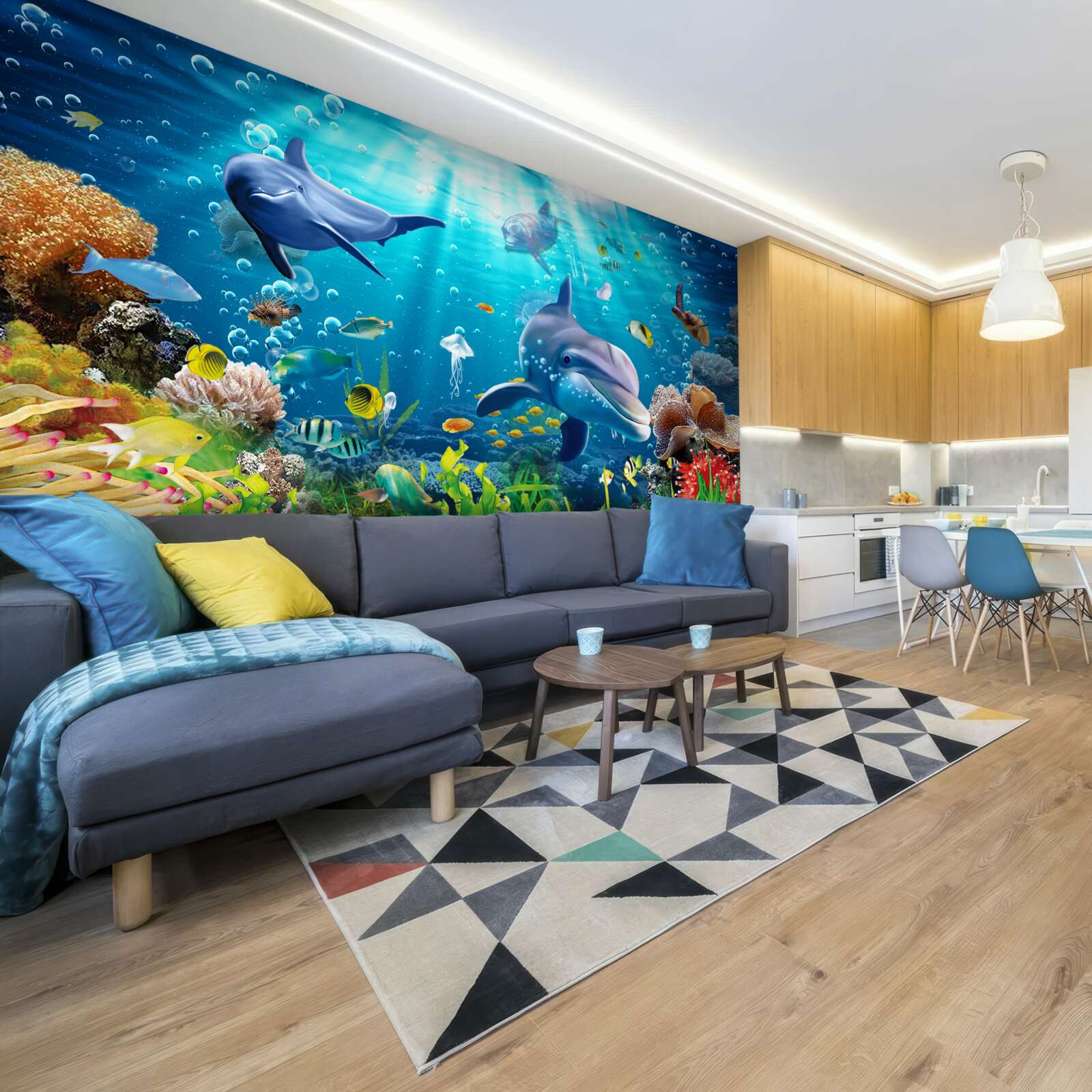 Fototapet delfinii trăiesc pe fundul mării