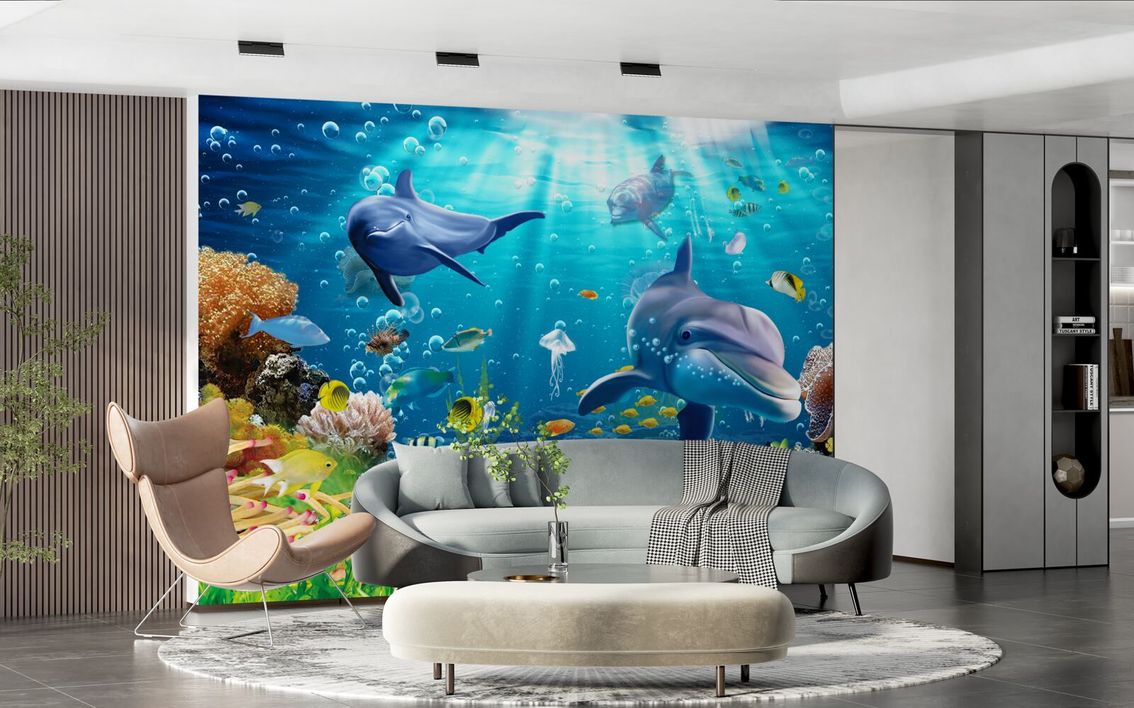 Fototapet delfinii trăiesc pe fundul mării