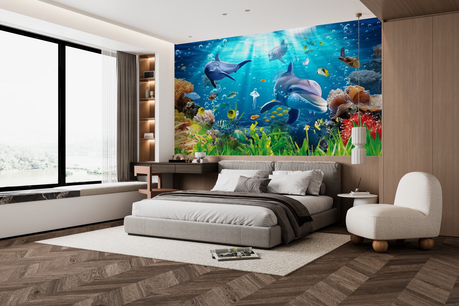 Fototapet delfinii trăiesc pe fundul mării