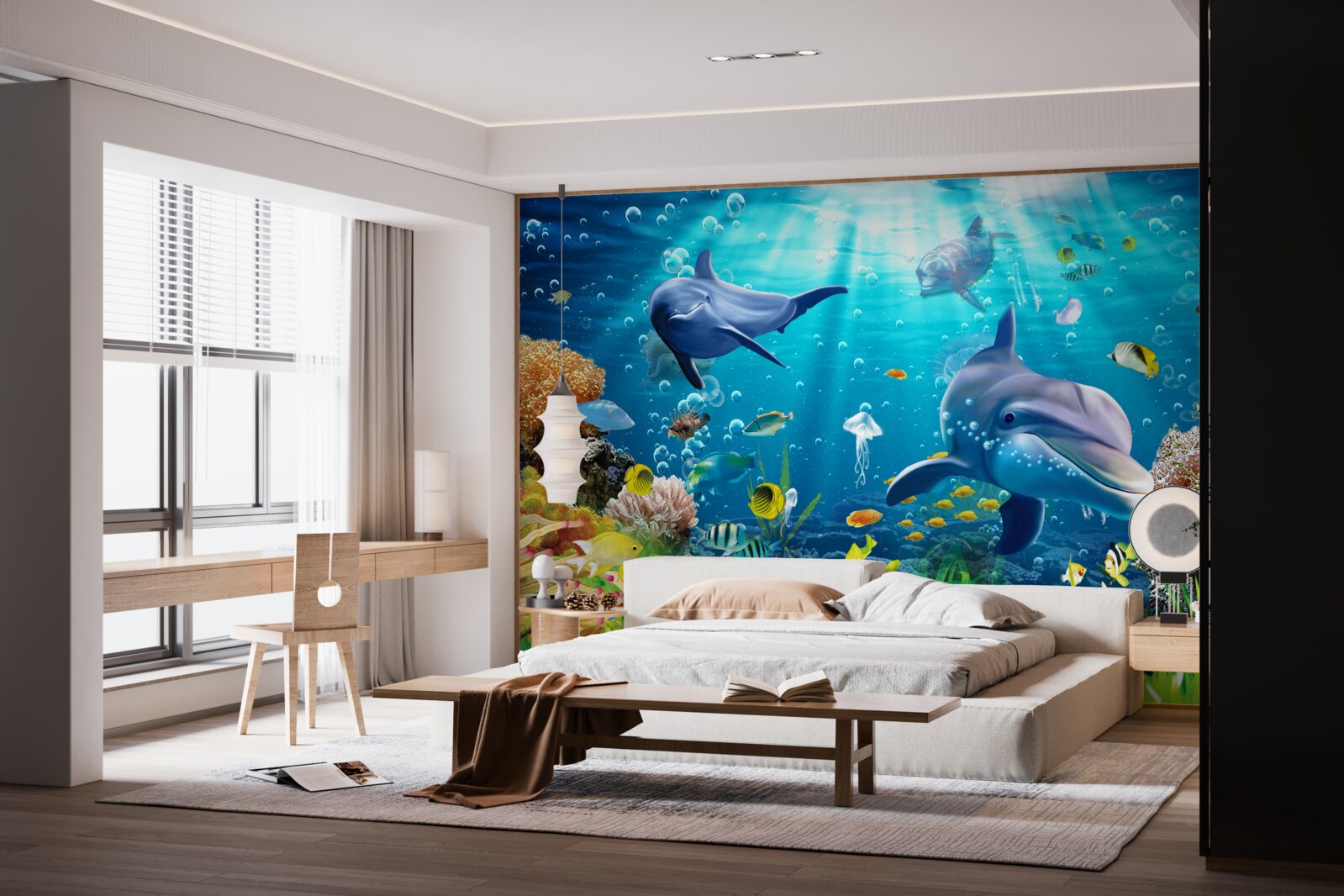 Fototapet delfinii trăiesc pe fundul mării