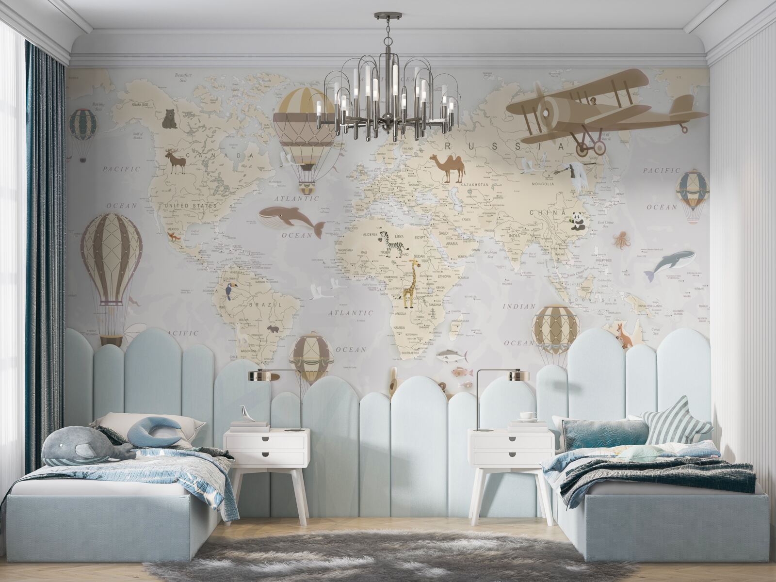 Fototapet harta lumii cu detalii maxime