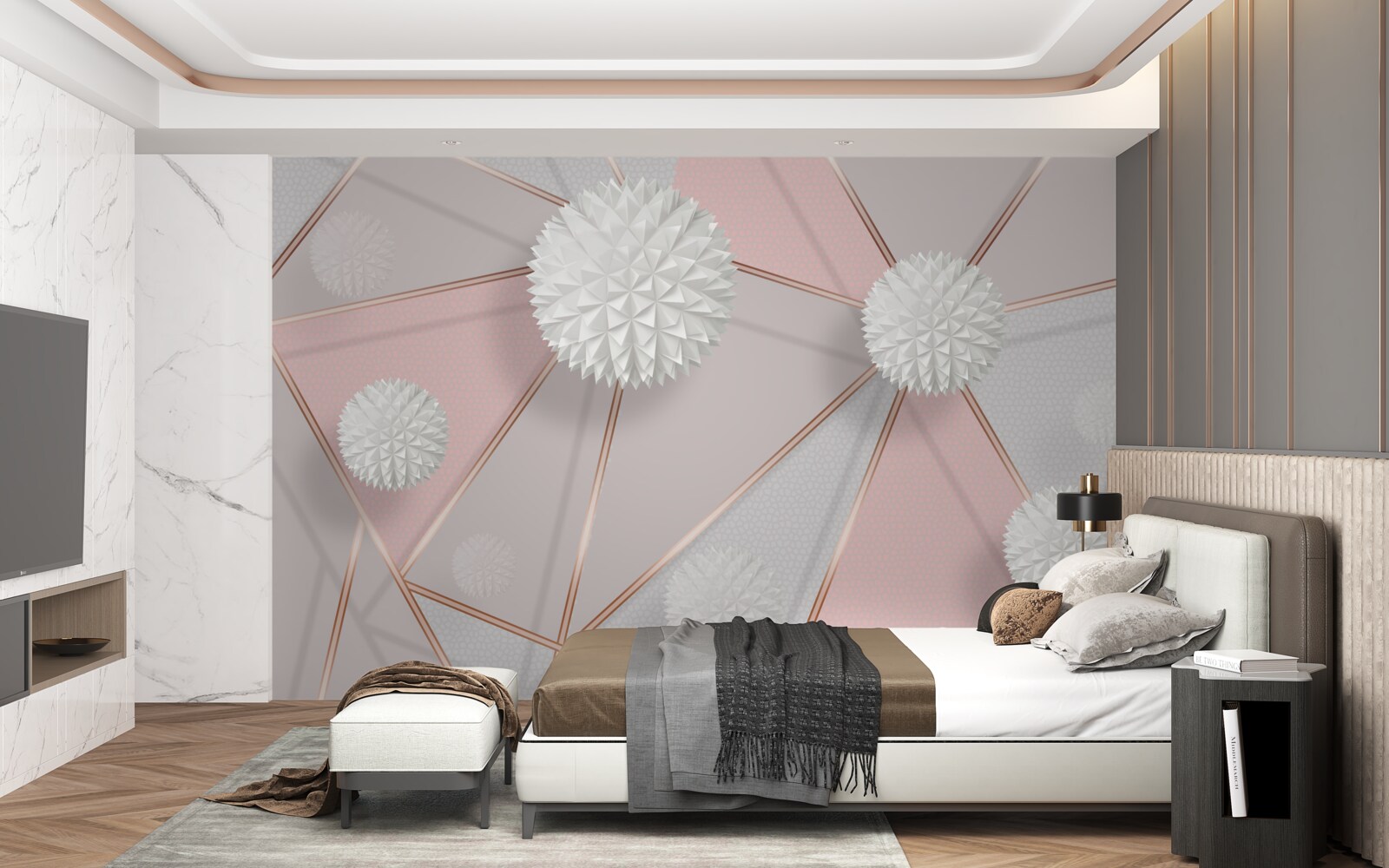 Fototapet bile albe în creștere pe un fundal parfumat