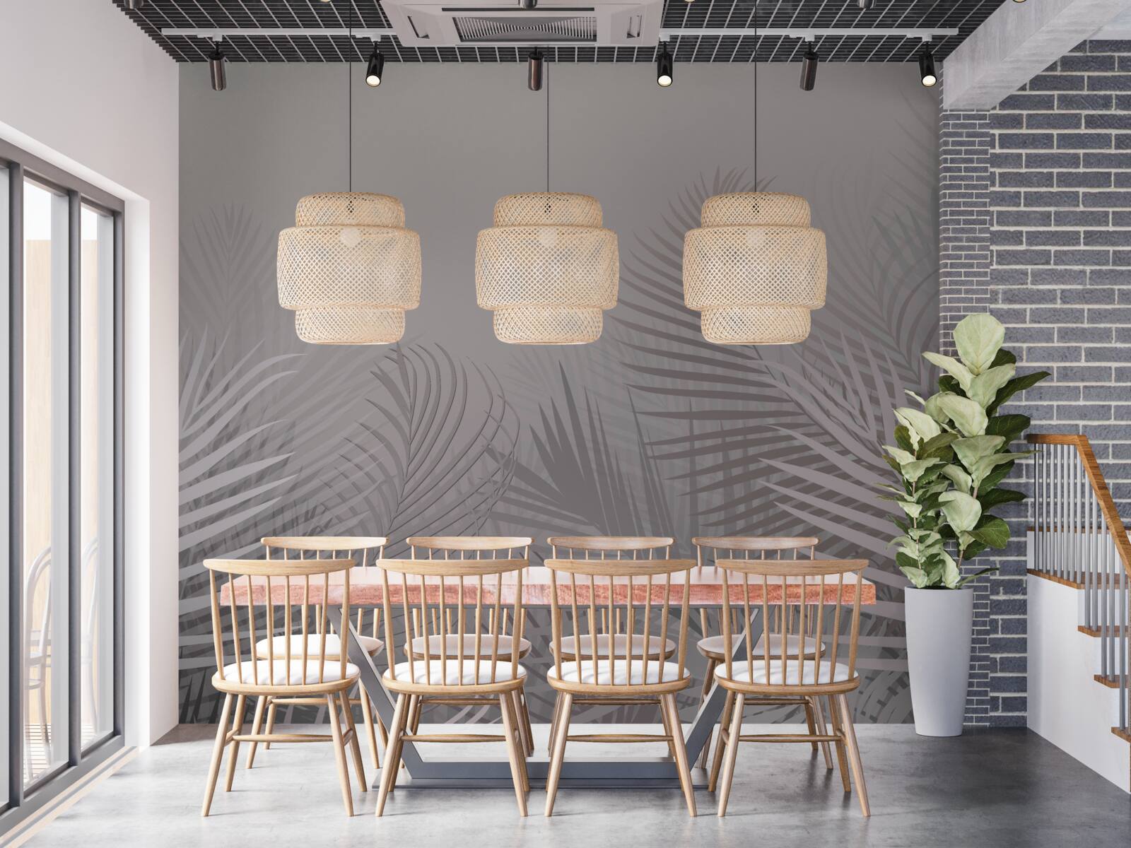 Fototapet timpul zorilor fumurii în pădurea tropicală