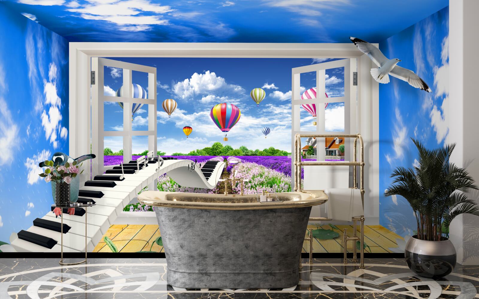 Fototapet fereastra magică a melodiei