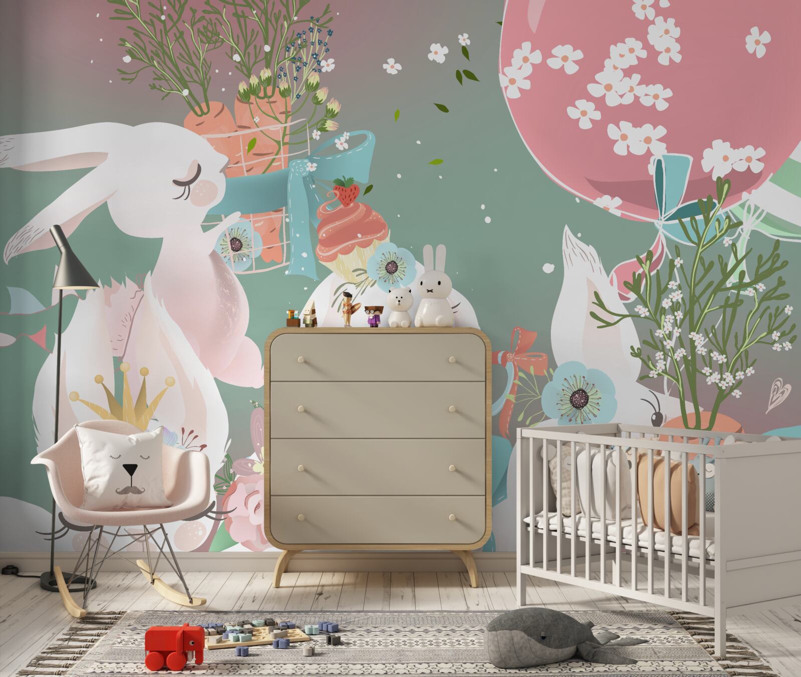 Fototapet iepuri drăguți din basme