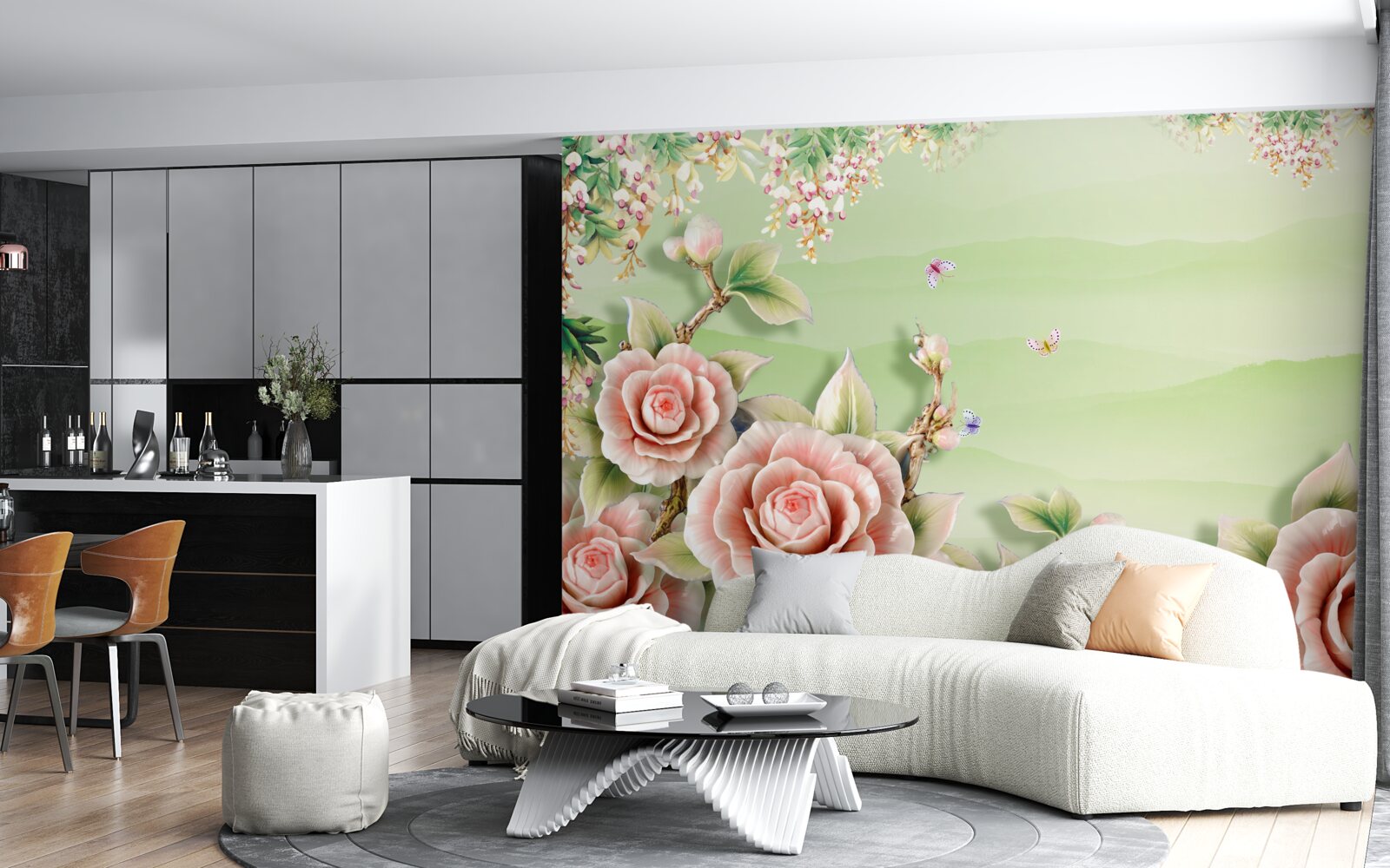 Fototapet trandafiri magnifici din porțelan