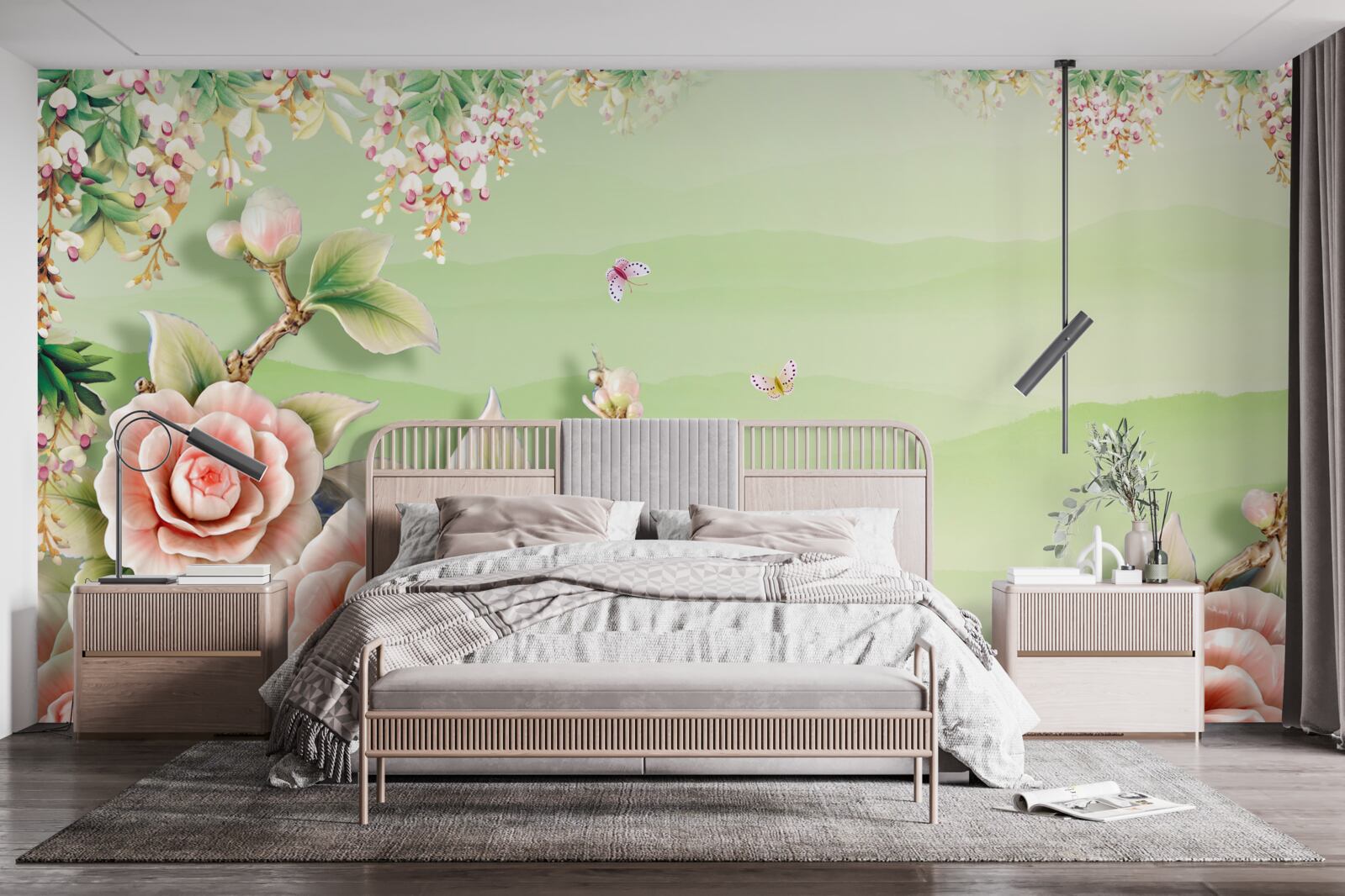 Fototapet trandafiri magnifici din porțelan