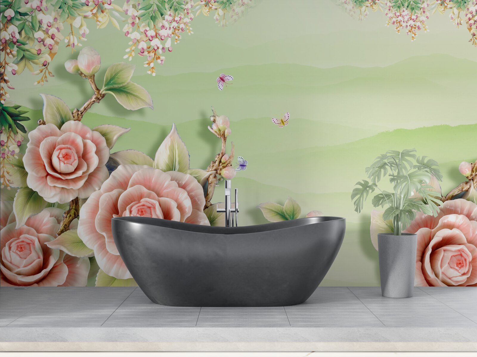 Fototapet trandafiri magnifici din porțelan