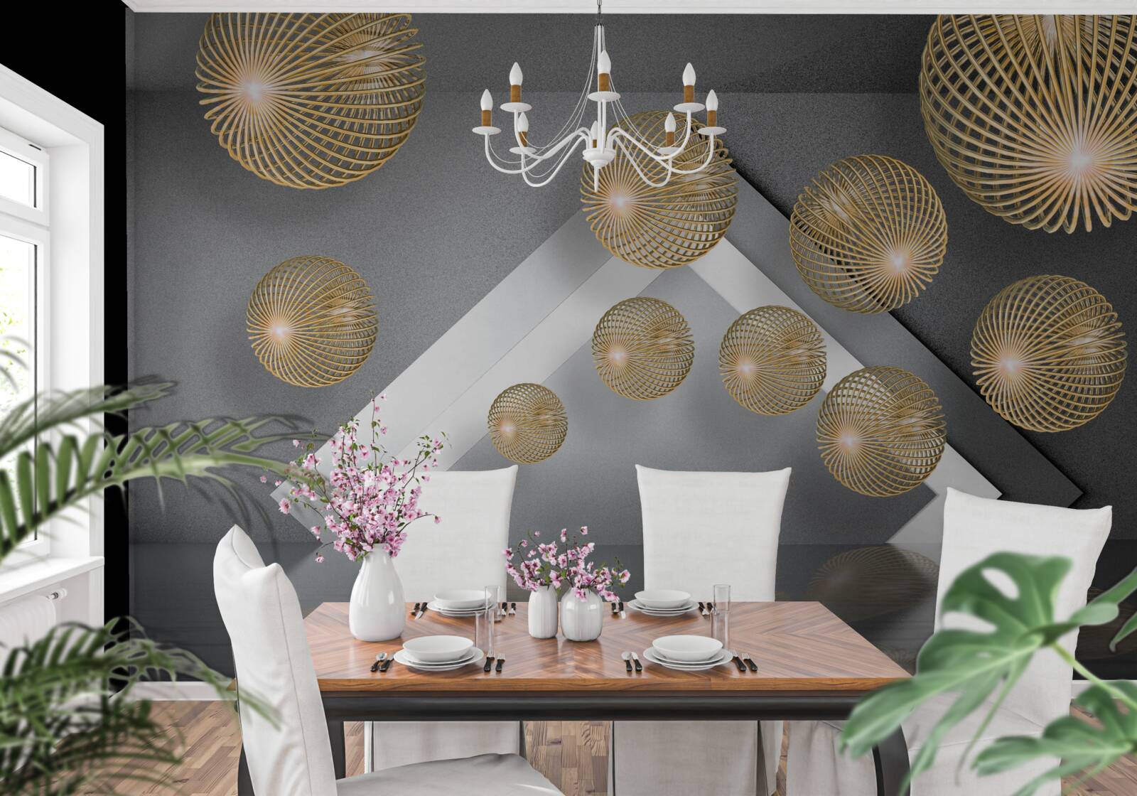 Fototapet bile de bronz plutitoare texturate