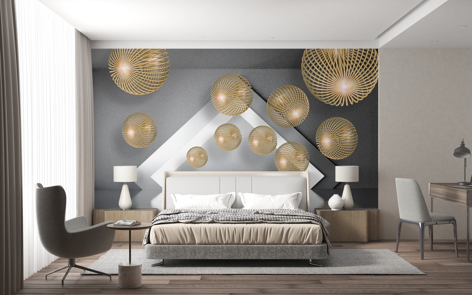 Fototapet bile de bronz plutitoare texturate