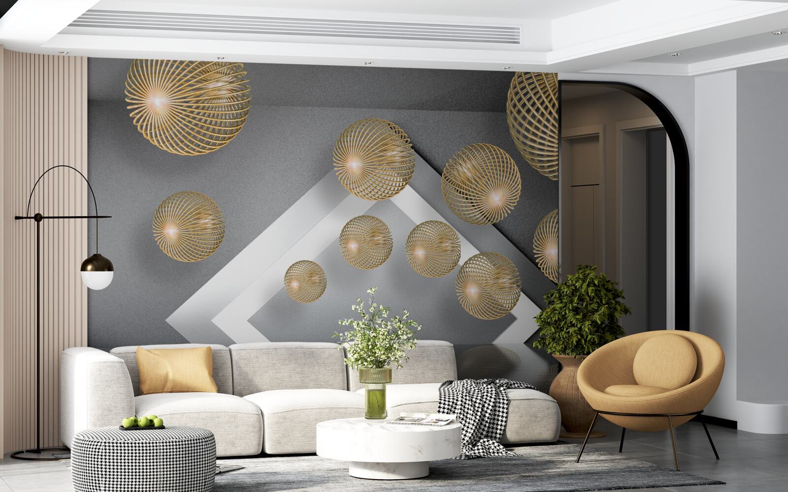 Fototapet bile de bronz plutitoare texturate