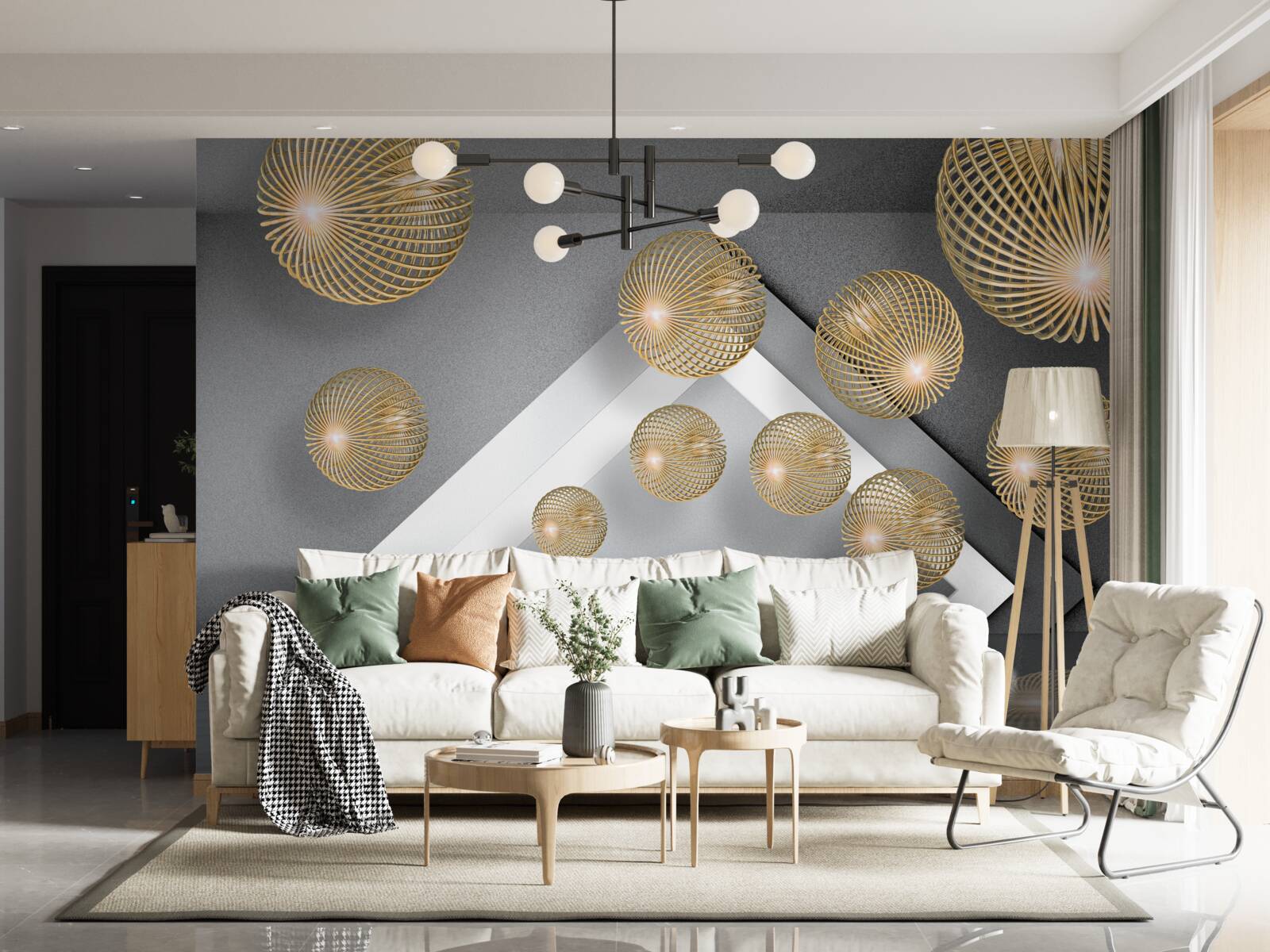 Fototapet bile de bronz plutitoare texturate