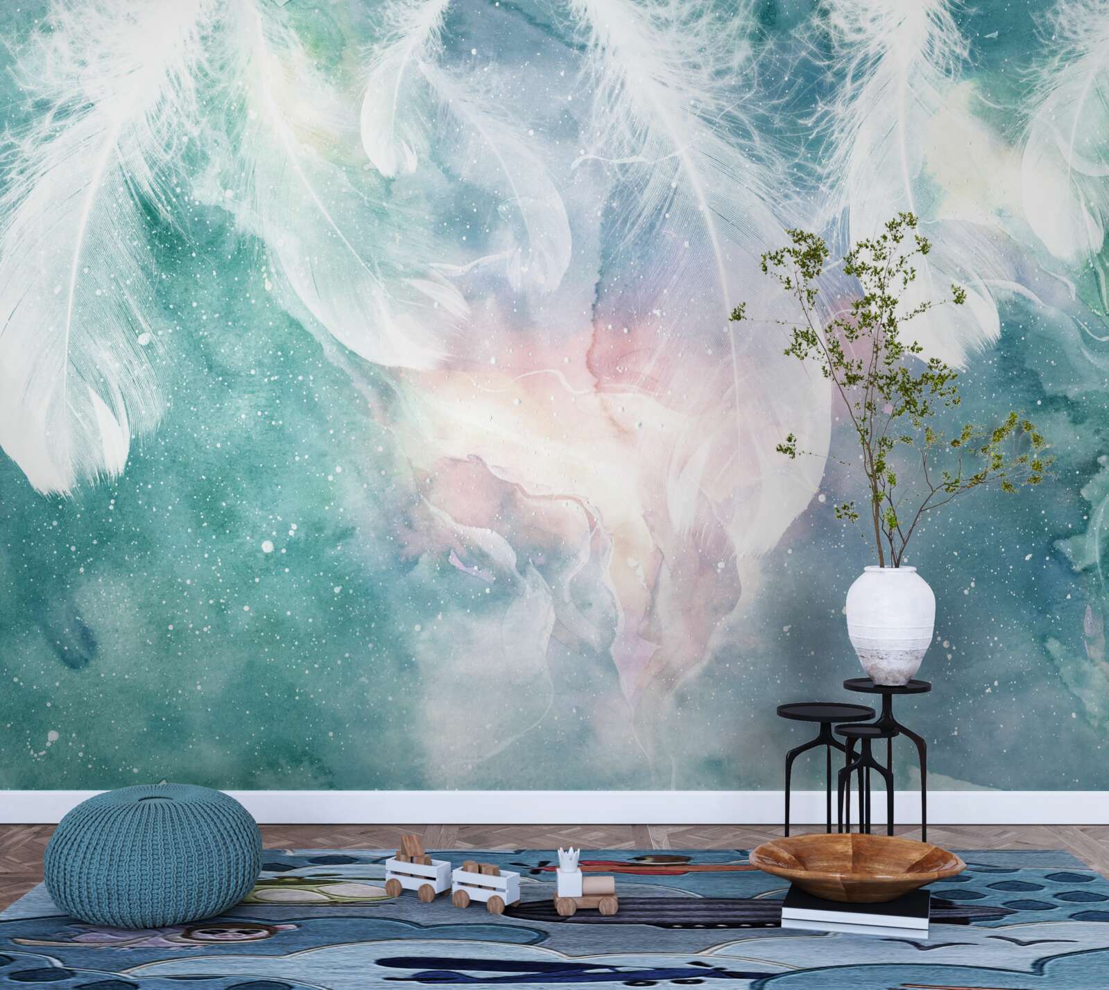 Fototapet fundal cu pene spațiu