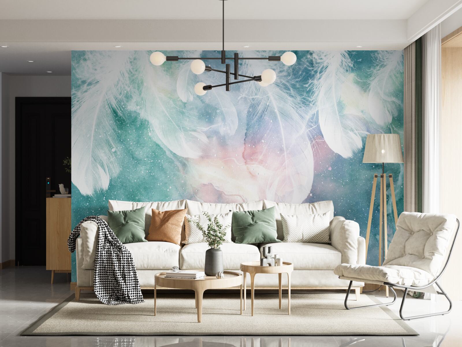 Fototapet fundal cu pene spațiu