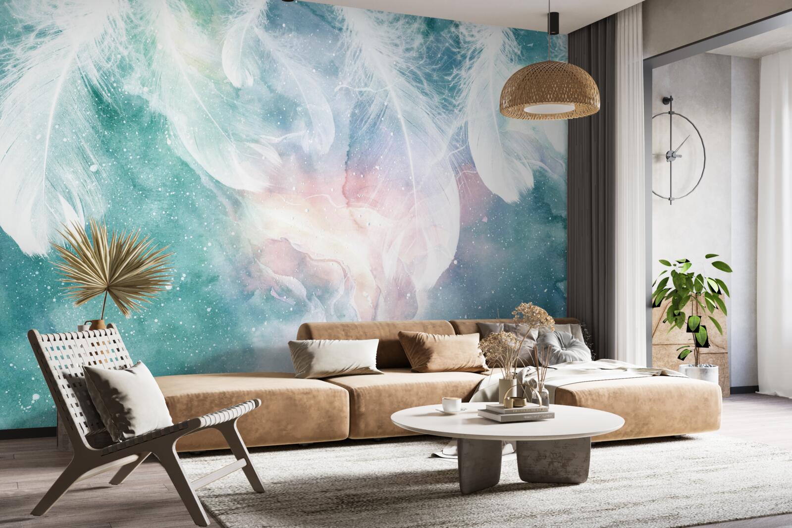 Fototapet fundal cu pene spațiu