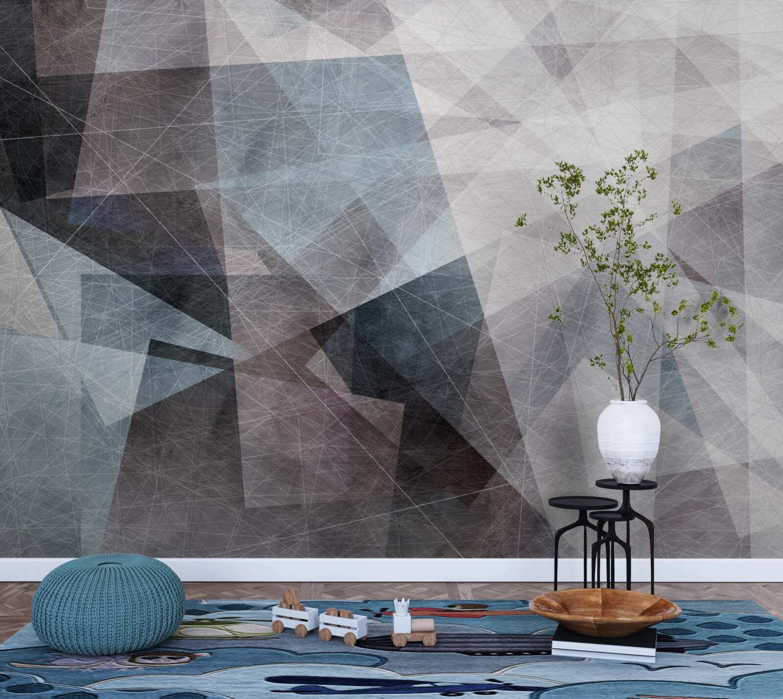 Fototapet abstractul conține triunghiuri gri