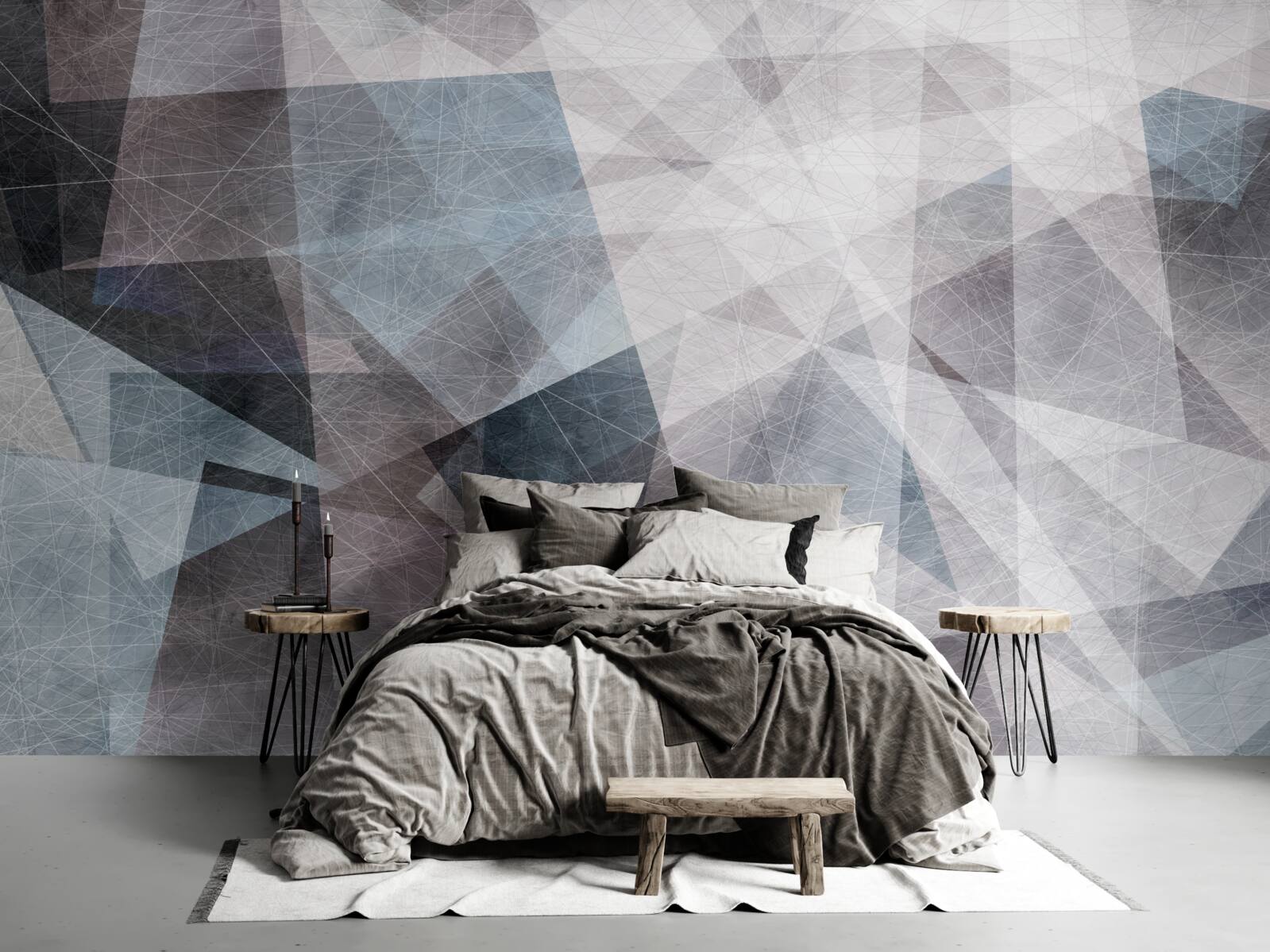 Fototapet abstractul conține triunghiuri gri