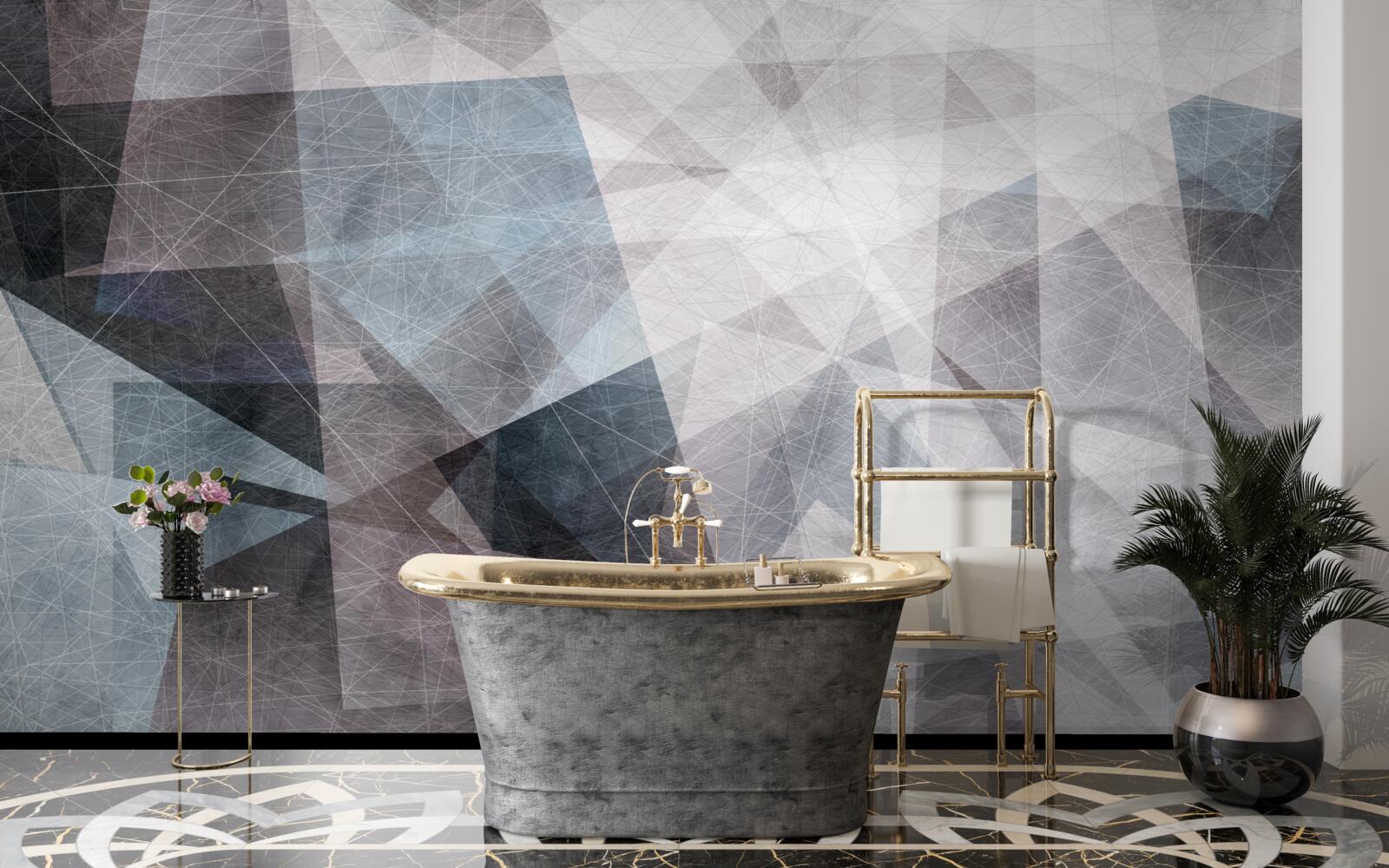 Fototapet abstractul conține triunghiuri gri