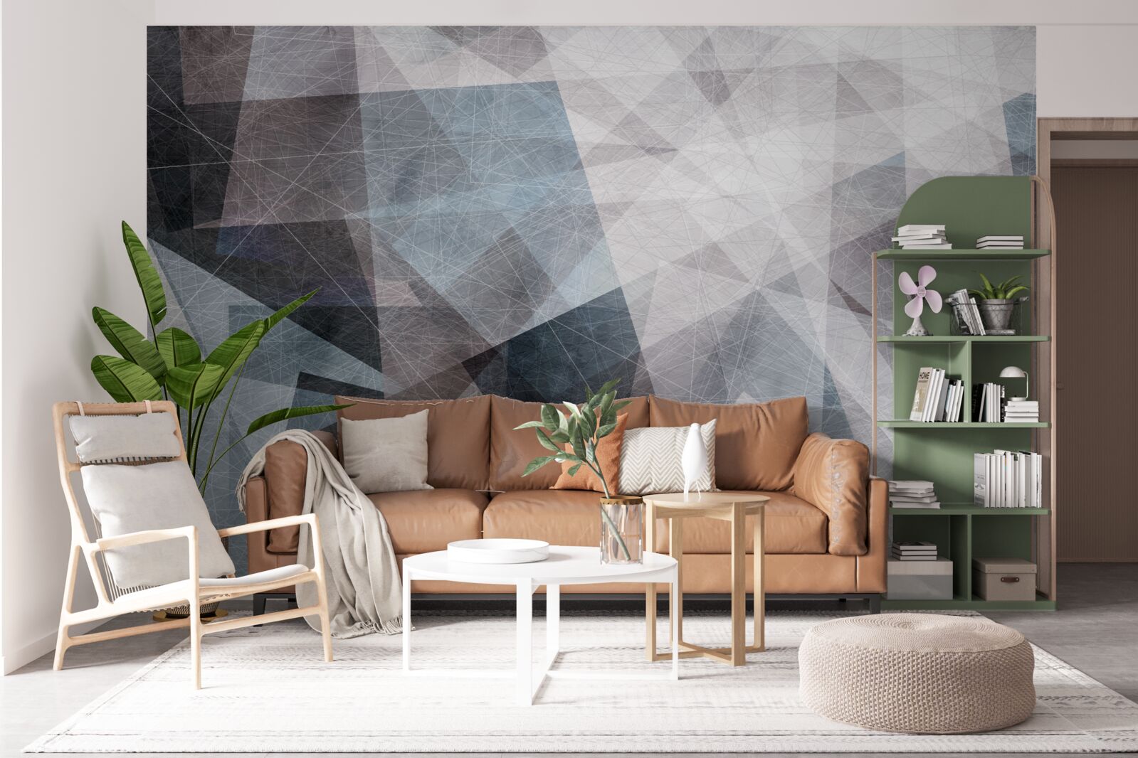 Fototapet abstractul conține triunghiuri gri