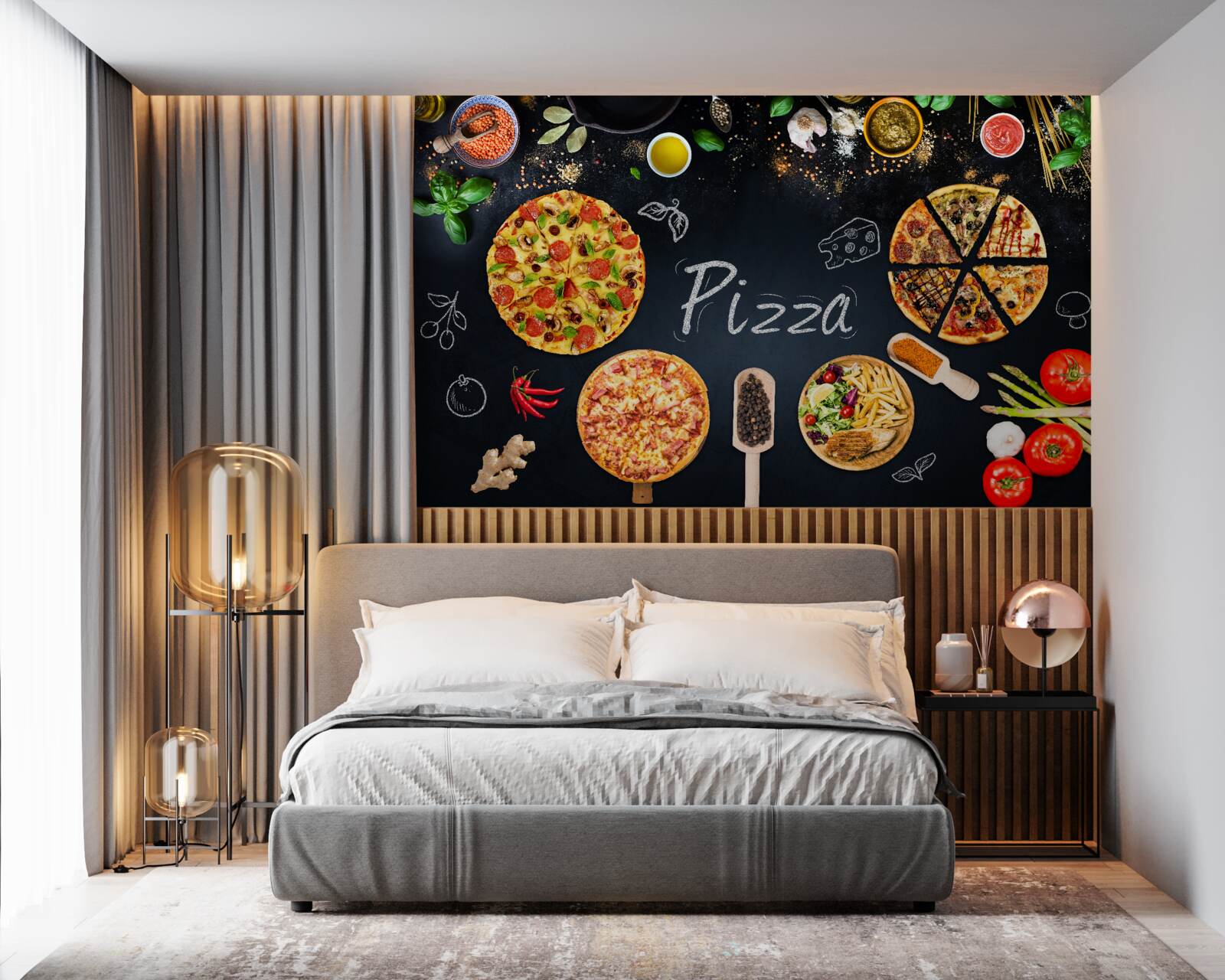 Fototapet alte produse alimentare, cum ar fi pizza