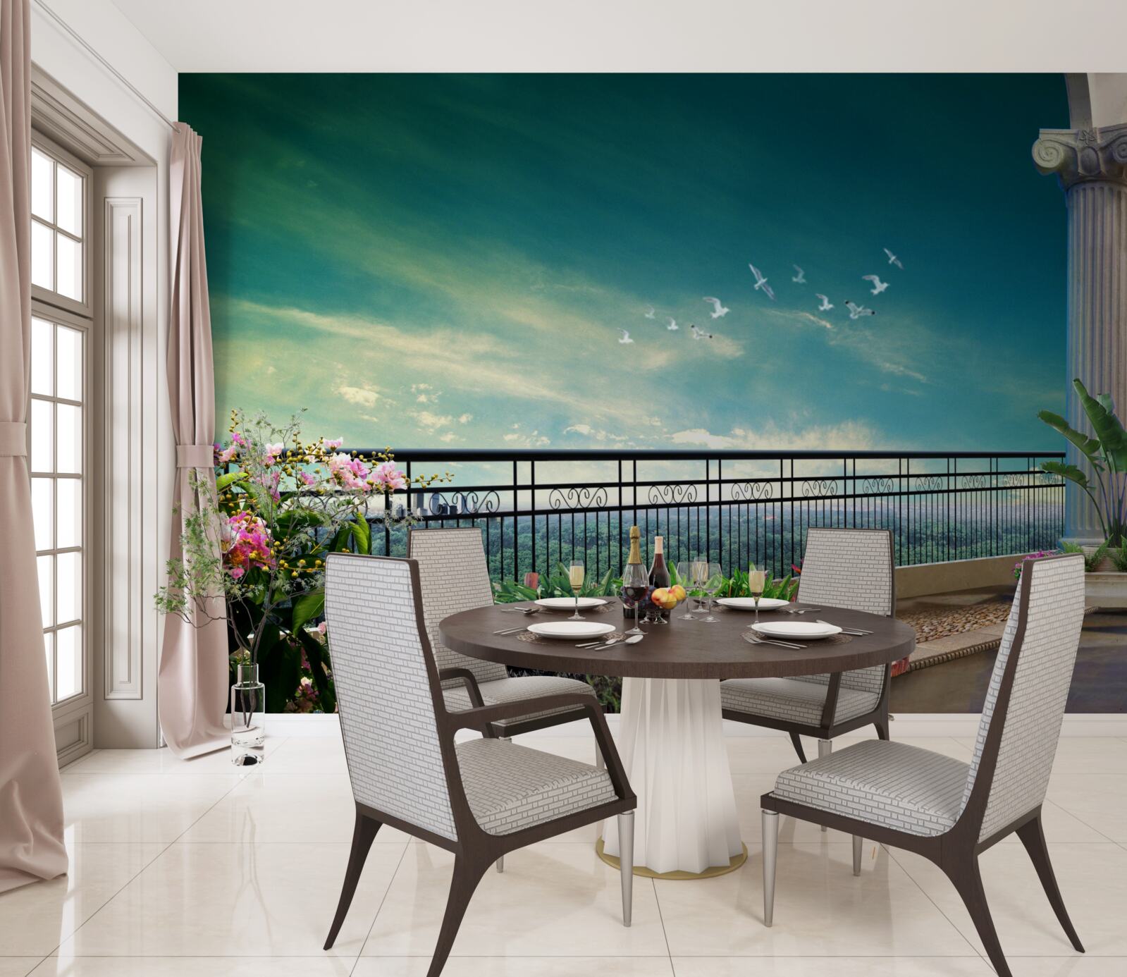 Fototapet foișor în locul de joacă de vară