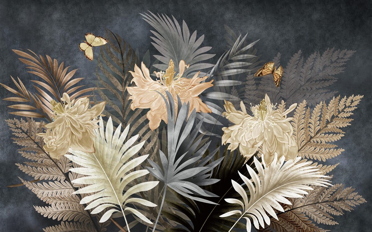 Fototapet compoziție de frunze de toamnă palide