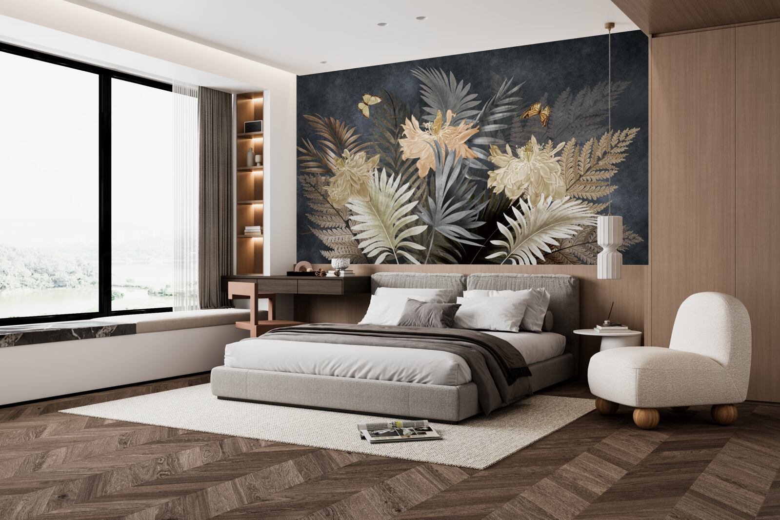 Fototapet compoziție de frunze de toamnă palide