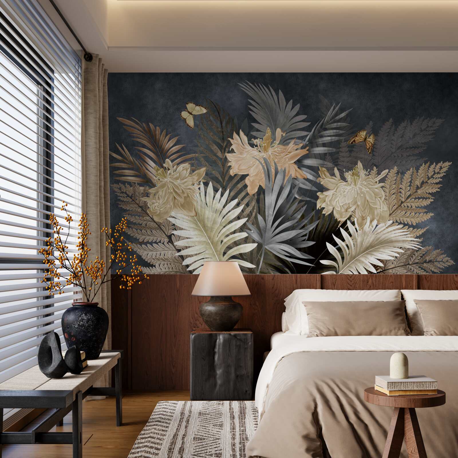 Fototapet compoziție de frunze de toamnă palide