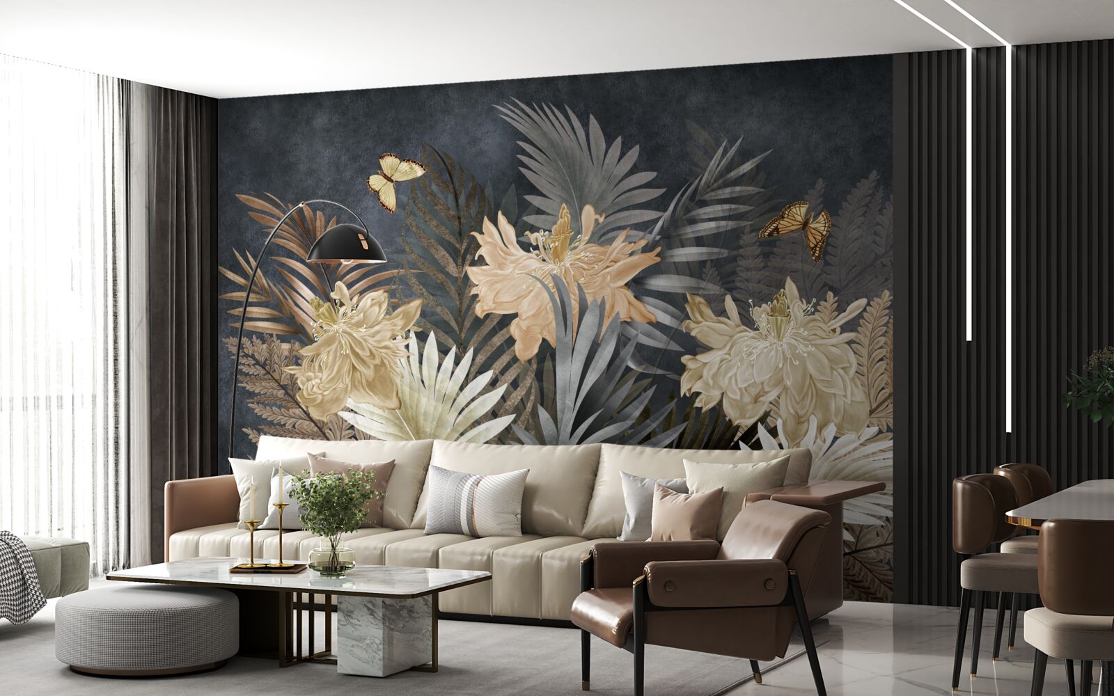 Fototapet compoziție de frunze de toamnă palide