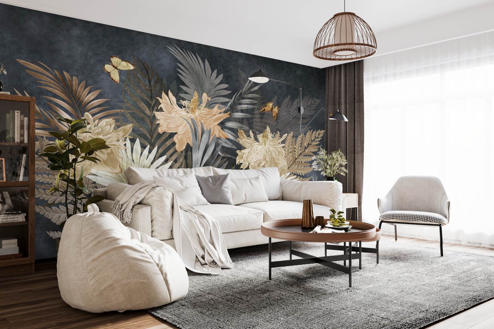 Fototapet compoziție de frunze de toamnă palide