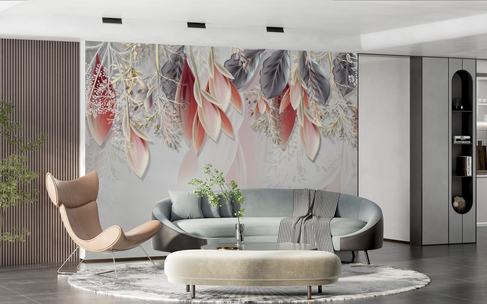 Fototapet linia de compoziție în roz merge în jos